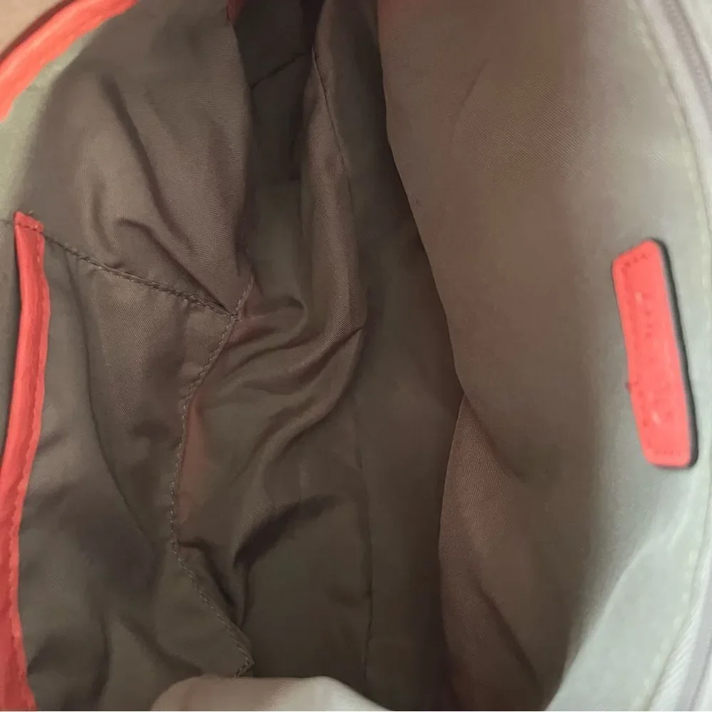 Nicole Miller Peach/Coral‎  Goldtone Studded Hobo Bag